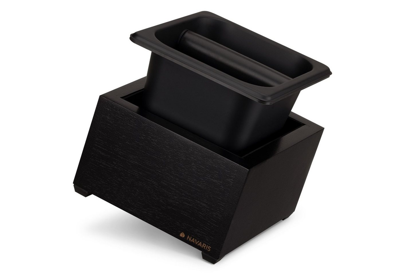 Navaris Tamper Abklopfbehälter Holz 18x17x11cm - für Siebträger - Espresso - schwarz Navaris Tamper Abklopfbehälter Holz 18x17x11cm - für Siebträger - Espresso - schwarz von Navaris