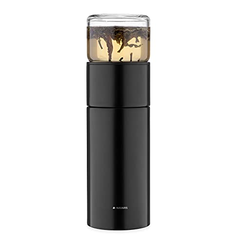 Navaris Teeflasche aus Edelstahl und Glas mit Sieb - 300ml Tee Flasche Teekanne to go - Teebecher Trinkflasche Teebereiter aus Borosilikatglas Navaris Teeflasche aus Edelstahl und Glas mit Sieb - 300ml Tee Flasche Teekanne to go - Teebecher Trinkflasche Teebereiter aus Borosilikatglas von Navaris