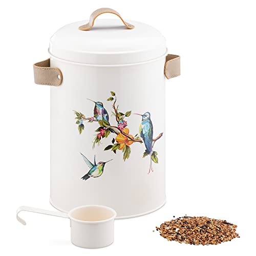 Navaris Tierfutter Aufbewahrung Vogel Design - Behälter für Vogelfutter Hunde Trockenfutter Dose - Futterbox Hundefutter Katzenfutter - Tierfutterbehälter von Navaris