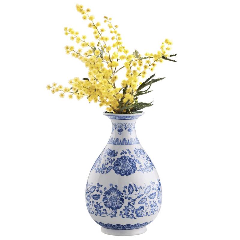Navaris Dekovase Blau Weiße Vase - kleine Vasen für Tischdeko - Landhausstil Deko (1 St), Blau Weiße Vase - Antiker China Porzellan Look - Keramik Deko Vase von Navaris