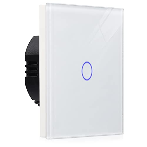 Navaris Touch Lichtschalter Wandschalter - mit Montagematerial Glas Panel und Status-LED - Licht Schalter für innen außen - Einbauschalter Weiß Navaris Touch Lichtschalter Wandschalter - mit Montagematerial Glas Panel und Status-LED - Licht Schalter für innen außen - Einbauschalter Weiß von Navaris
