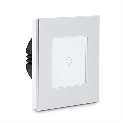 Navaris Touch Lichtschalter Wandschalter - mit Montagematerial Glas Panel und Status-LED - Licht Schalter innen außen - Einbauschalter Silber-Weiß Navaris Touch Lichtschalter Wandschalter - mit Montagematerial Glas Panel und Status-LED - Licht Schalter innen außen - Einbauschalter Silber-Weiß von Navaris