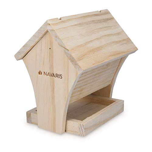 Navaris Vogelhaus Bausatz aus Holz - Vogelhäuschen zum selber Bauen für Kinder und Erwachsene - Bastelset für Vogelfutterhaus zum Aufhängen Natur von Navaris