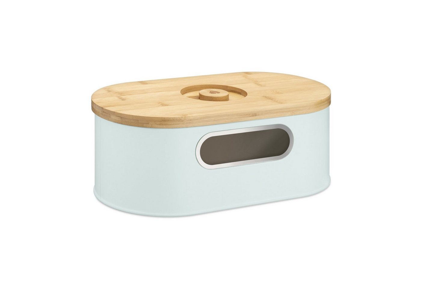 Navaris Vorratsdose Brotbox mit Holzdeckel - Brottopf Küche aus Bambus oval, Eisen, (1-tlg) von Navaris