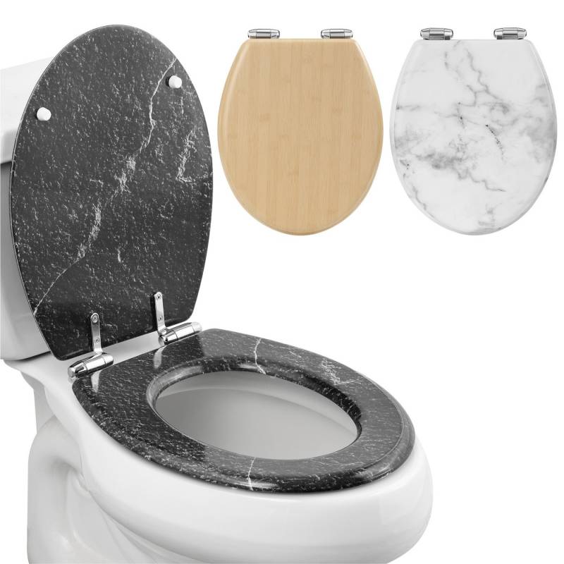 Navaris WC-Sitz Toilettensitz - Toilettensitz im Marmor Design - Toilettendeckel (1-St) von Navaris