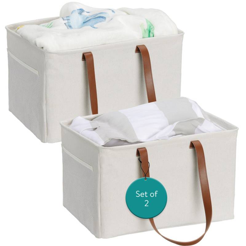 Navaris Aufbewahrungsbox Faltbarer Wäschekorb 2er Set - Wäschekorb faltbar - Wäschesammler (1 St) von Navaris