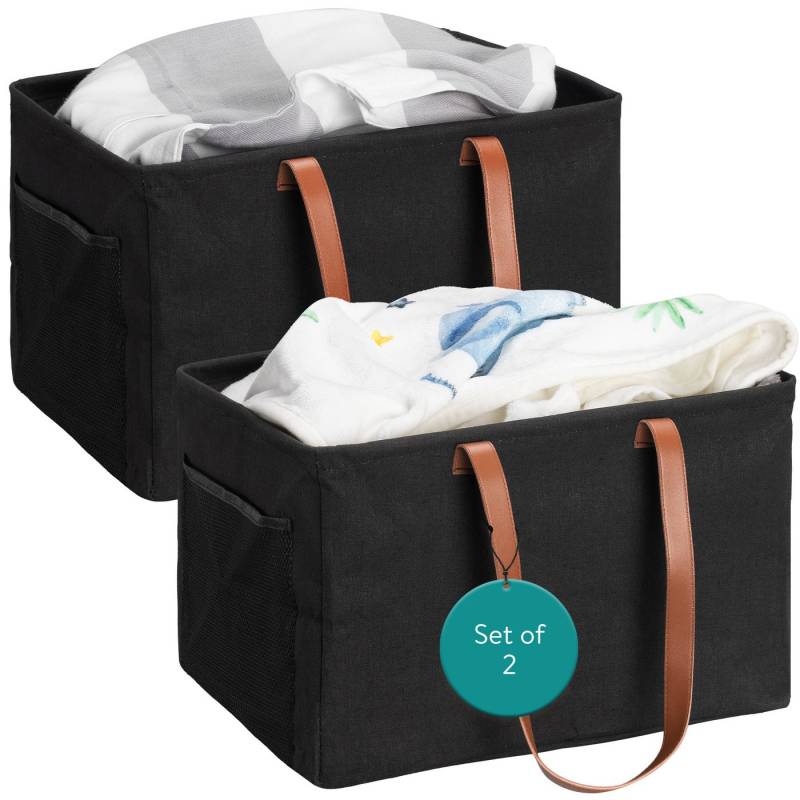 Navaris Aufbewahrungsbox Faltbarer Wäschekorb 2er Set - Wäschekorb faltbar - Wäschesammler (1 St) von Navaris