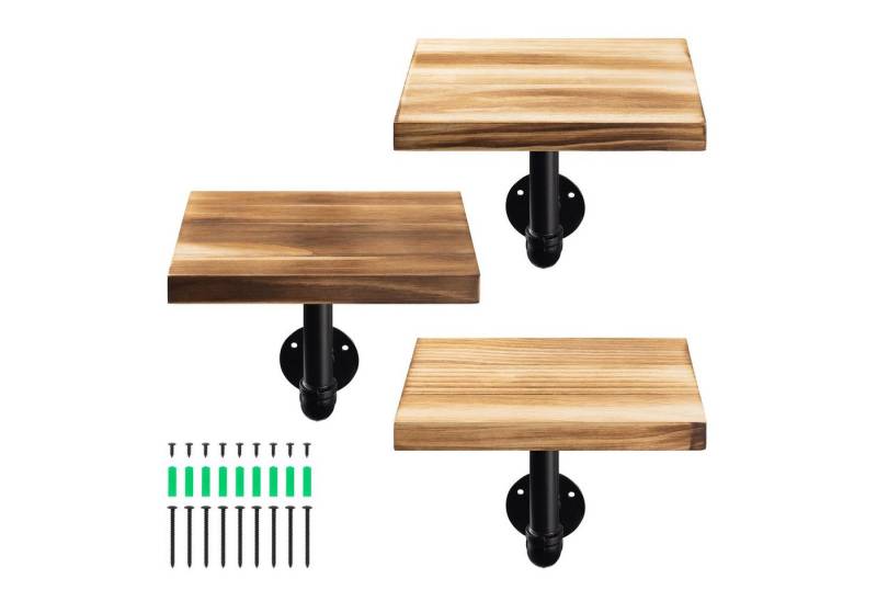 Navaris Wandregal Regal aus Holz und Metall - 3er Set Schweberegal Hängeregal, 3-tlg. von Navaris