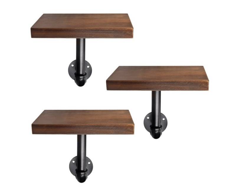Navaris Wandregal Regal aus Holz und Metall - 3er Set Schweberegal Hängeregal, 3-tlg. von Navaris
