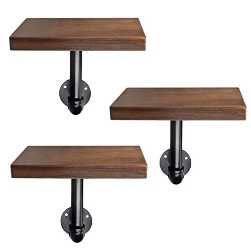 Navaris Wandregal Regal aus Holz und Metall - 3er Set Schweberegal Hängeregal - Ablage für Bilderrahmen Deko Bücher Blumentopf - einfache Montage von Navaris