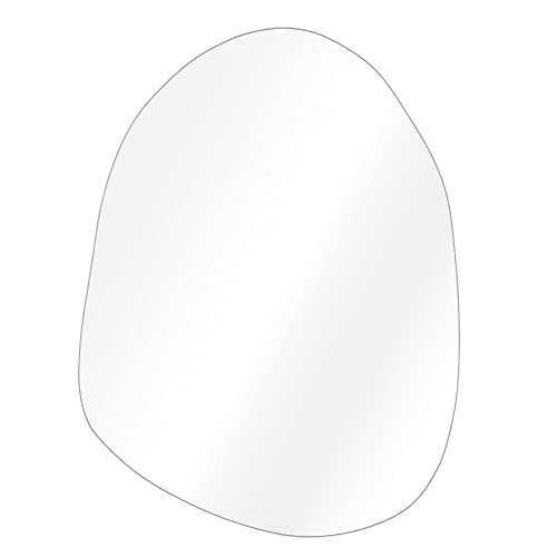 Navaris Wandspiegel groß ohne Rahmen - Deko Spiegel 75 x 55 cm zum Aufhängen - Badezimmerspiegel Flur WC - Spiegel groß asymmetrisch - großer Spiegel dekorativ - Oval Design von Navaris