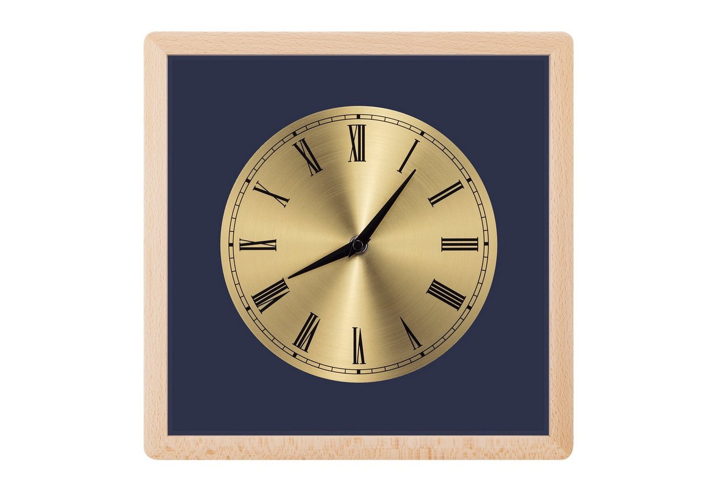 Navaris Wanduhr Analog Holz Wanduhr Achteck Design - 30 x 30 x 3,5cm von Navaris