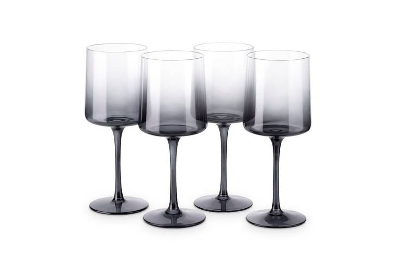 Navaris Weinglas grau getönte Weingläser 4er-Set Farbige Weingläser mit Stiel, Glas von Navaris