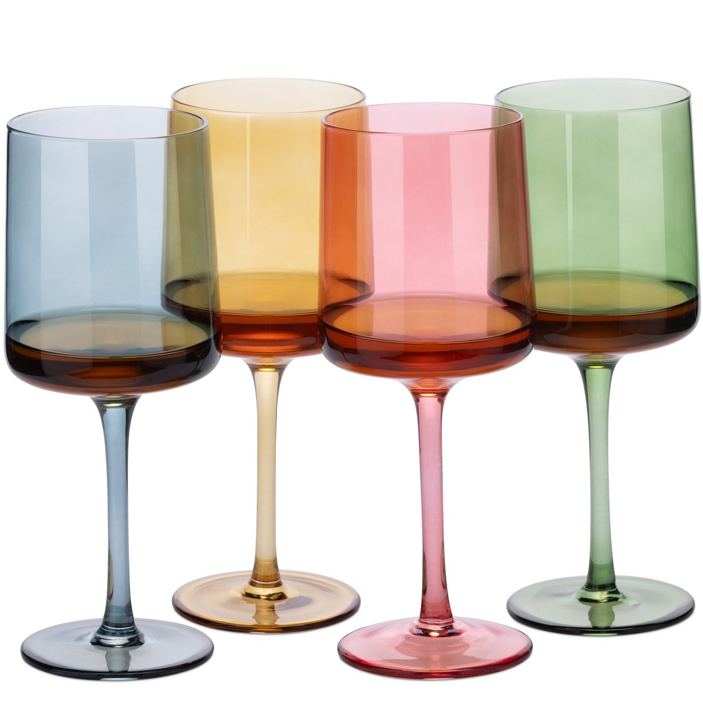 Navaris Weinglas mehrfarbig getönte Weingläser 4er-Set - Farbige Weingläser mit Stiel, Glas von Navaris