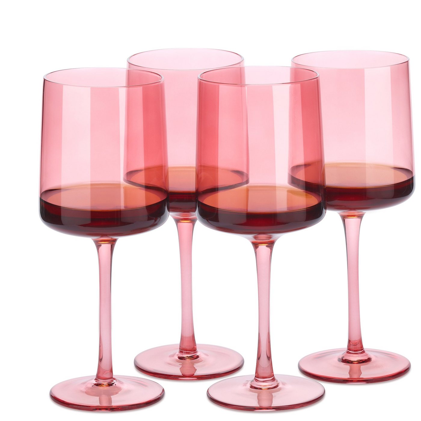 Navaris Weinglas rosa getönte Weingläser 4er-Set - Farbige Weingläser mit Stiel, Glas von Navaris