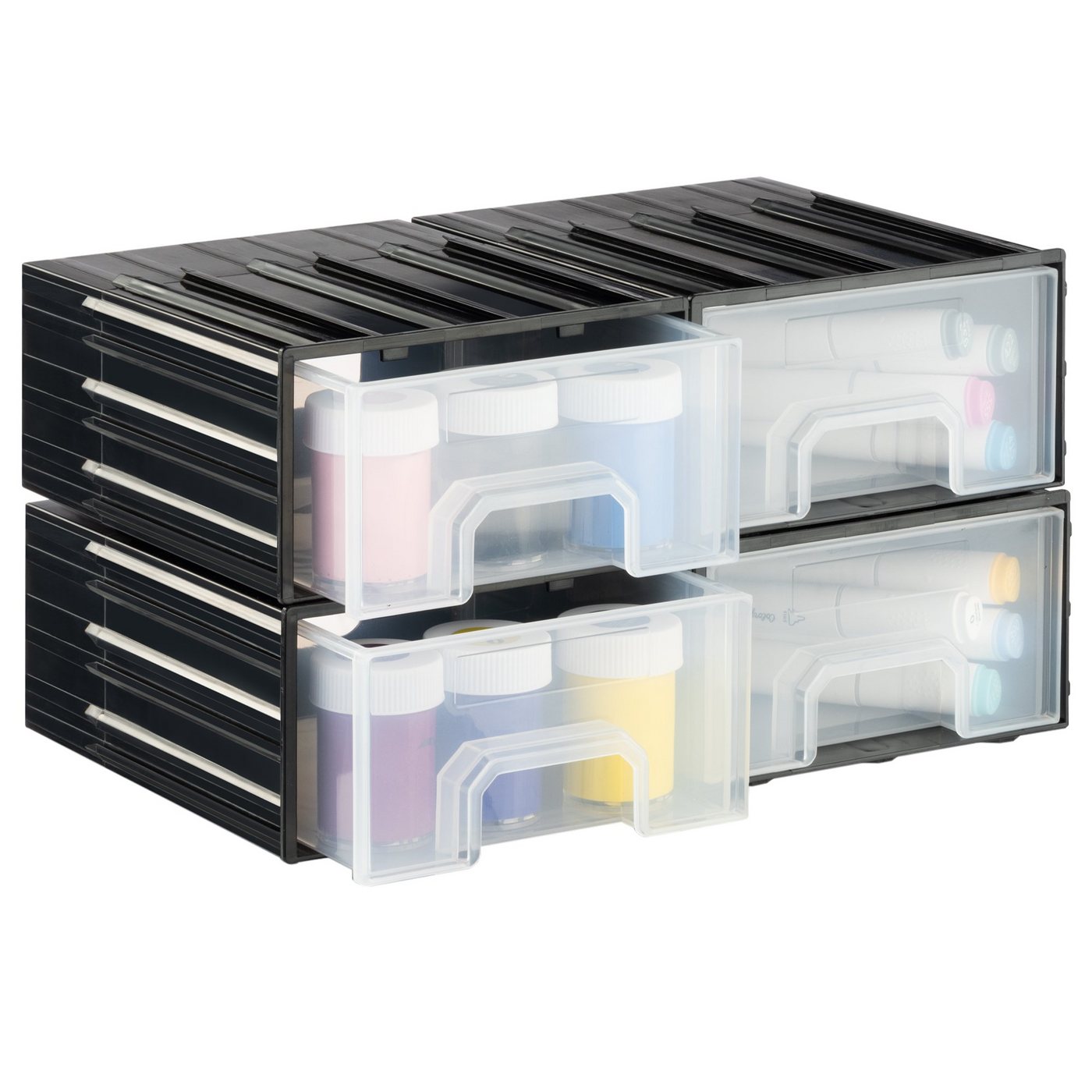 Navaris Werkzeugbox Kleinteile Magazin groß mit 4 Schubladen - Sortierkasten Sortierbox (4 St) von Navaris