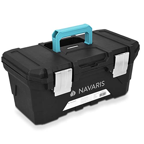 Navaris Werkzeugkasten 16" Box leer - 40,6 x 22,1 x 18,7cm - 15 Liter Volumen - mit zwei Stahlschließen - Werkzeugbox Koffer Kiste ohne Werkzeug von Navaris
