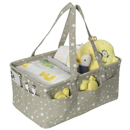 Navaris Wickeltasche Organizer mit 10 Fächern - Praktischer Baby Wickelorganizer - Windel Organizer - Wasserabweisendes Innenfutter - Windel Caddy mit Tragegriffen - Wickel Organizer von Navaris