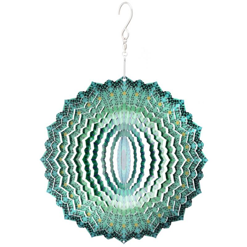 Navaris Windspiel Windspiel Draußen Ø15cm Garten Windspiel hängend Windrad aus Metall (1 St), Windspinner Gartendeko aus Edelstahl Verschiedene Designs von Navaris