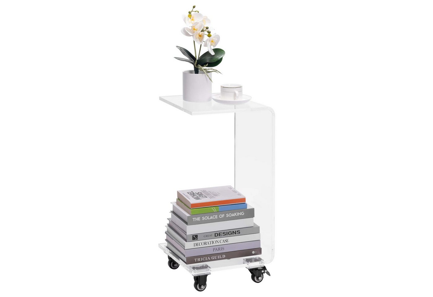 Navaris Wohnzimmertisch Beistelltisch aus Acrylglas in C-Form mit Rollen - Tisch klein (1-St) Navaris Wohnzimmertisch Beistelltisch aus Acrylglas in C-Form mit Rollen - Tisch klein (1-St) von Navaris