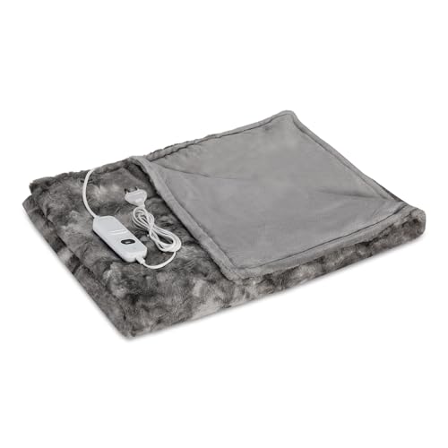 Navaris XXL Elektrische Wärme Heizdecke - 180x130cm 3 Wärmestufen Abschaltautomatik waschbar - Kuschelige Bett Wärmedecke - Grau Weiß mit Kunstfell Navaris XXL Elektrische Wärme Heizdecke - 180x130cm 3 Wärmestufen Abschaltautomatik waschbar - Kuschelige Bett Wärmedecke - Grau Weiß mit Kunstfell von Navaris