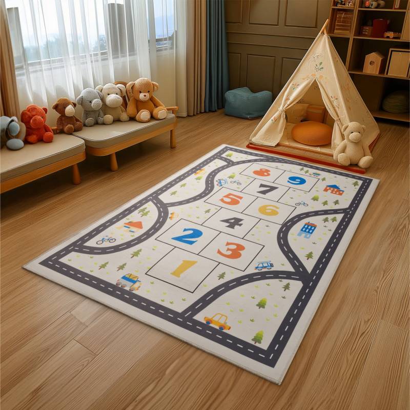 Wolldecke Spielteppich Straße - Autoteppich Kinder - Spielteppich Kinder, Navaris von Navaris
