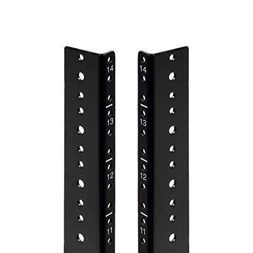 NavePoint 14U Vertikales Rackschienenpaar DIY-Kit mit Hardware, Schwarz von NavePoint
