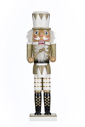 35cm Holz Nussknacker Mr.WeissGold - Nuss Knacker Weihnachtsdeko von Navidacio