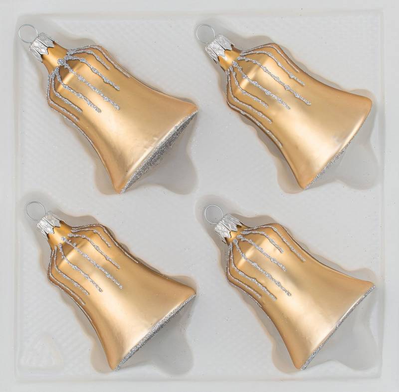 Navidacio Christbaumschmuck 4 tlg. Glas-Glocken Set in Classic Gold Silber Regen Navidacio Christbaumschmuck 4 tlg. Glas-Glocken Set in Classic Gold Silber Regen von Navidacio