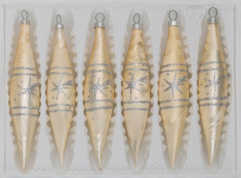 Navidacio Christbaumschmuck 6 tlg. Glas-Zapfen Set in "Ice Champagner Silber" Komet Navidacio Christbaumschmuck 6 tlg. Glas-Zapfen Set in "Ice Champagner Silber" Komet von Navidacio