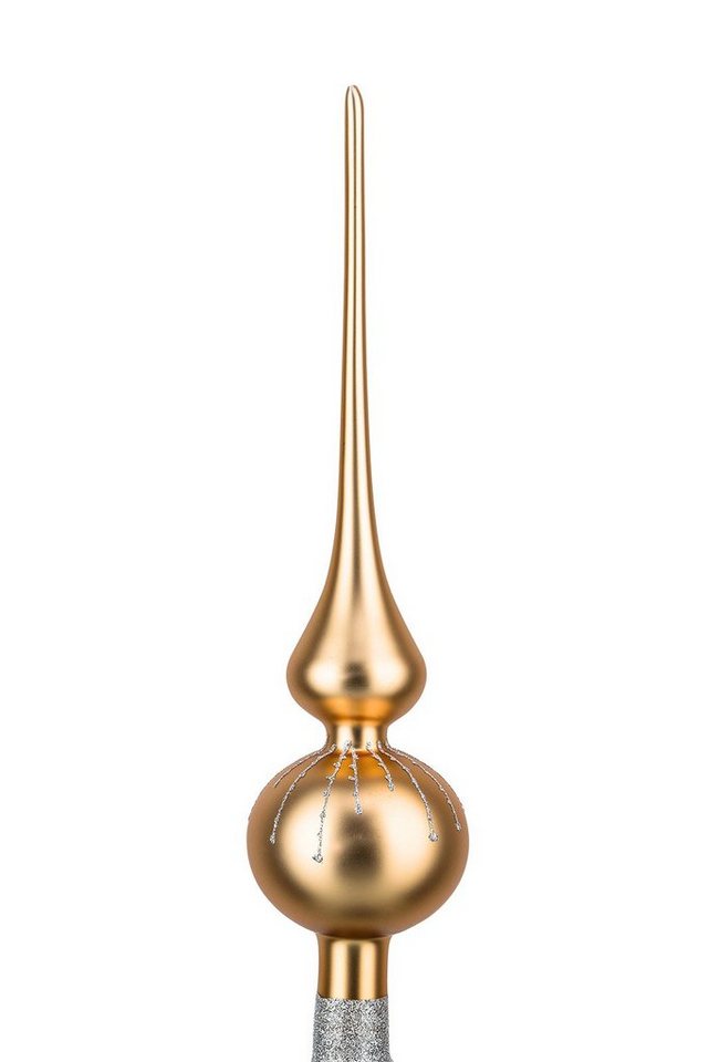 Navidacio Christbaumschmuck Weihnachtsbaumspitze Groß 35cm in "Classic Gold Silber Regen" von Navidacio