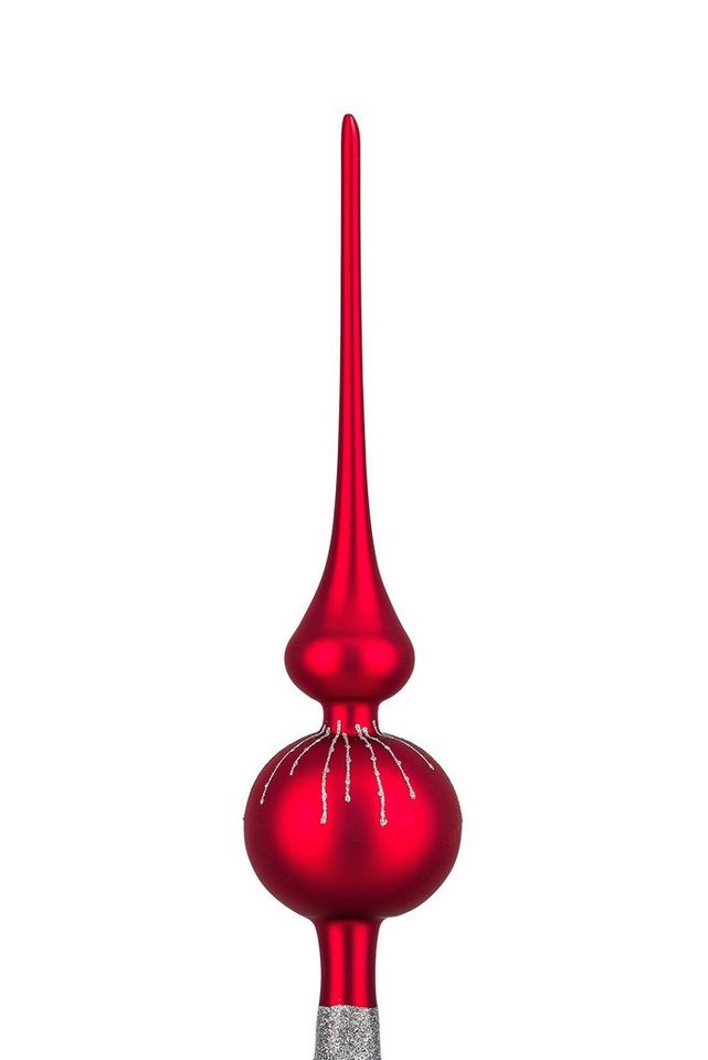 Navidacio Christbaumschmuck Weihnachtsbaumspitze Groß 35cm in Classic Rot Silber Regen von Navidacio