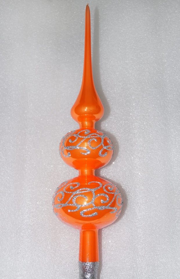 Navidacio Christbaumschmuck Weihnachtsbaumspitze Groß 35cm in Hochglanz Orange von Navidacio