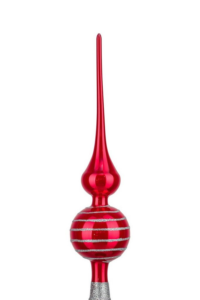 Navidacio Christbaumschmuck Weihnachtsbaumspitze Groß 35cm in Hochglanz Rot Candy von Navidacio