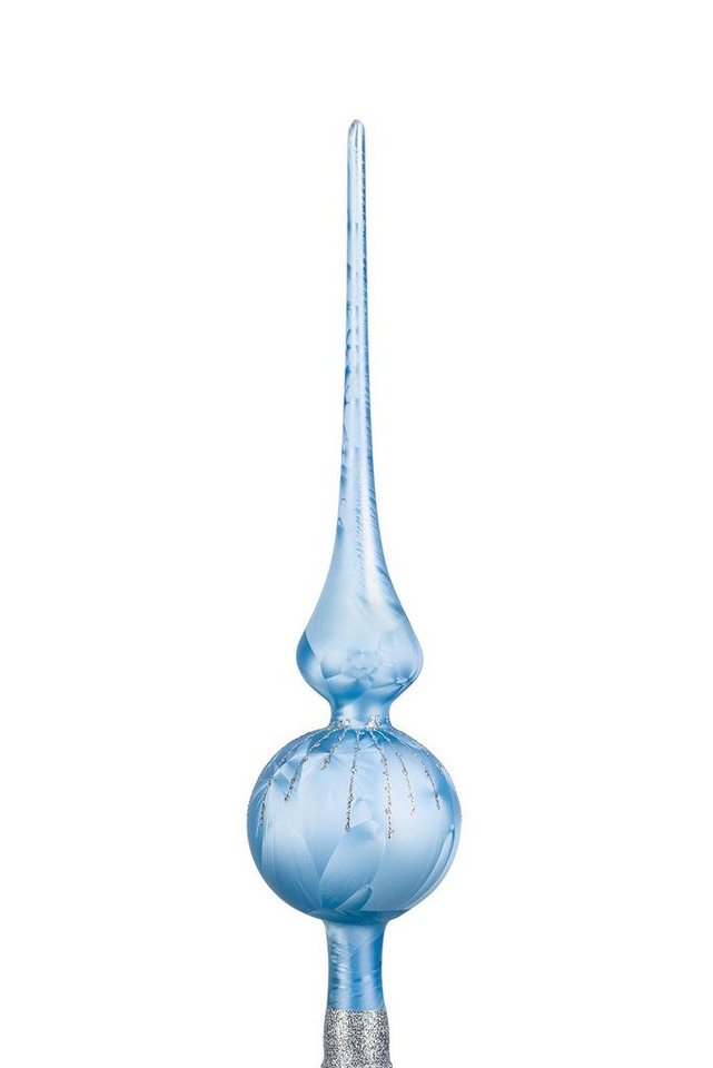 Navidacio Christbaumschmuck Weihnachtsbaumspitze Groß 35cm in Ice Blau Silber Regen von Navidacio