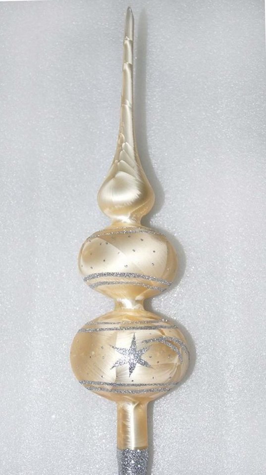 Navidacio Christbaumschmuck Weihnachtsbaumspitze Groß 35cm in Ice Champagner Silber Komet von Navidacio