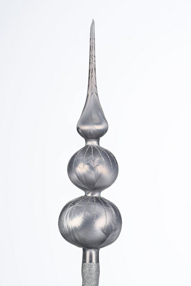 Navidacio Christbaumschmuck Weihnachtsbaumspitze Groß 35cm in Ice Grau Silber" Regen" von Navidacio