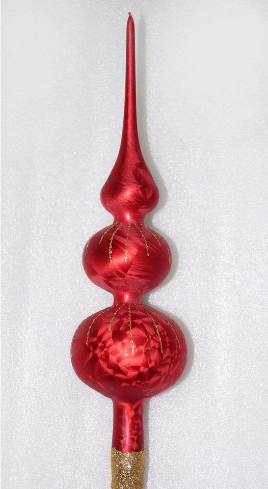 Navidacio Christbaumschmuck Weihnachtsbaumspitze Groß 35cm in Ice Rot Gold Regen von Navidacio