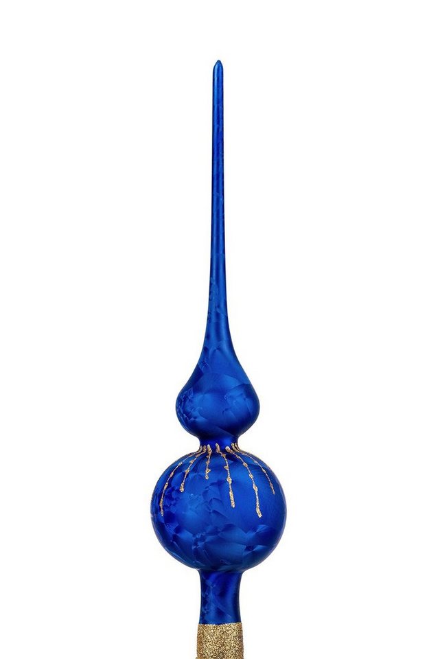 Navidacio Christbaumschmuck Weihnachtsbaumspitze Groß 35cm in Ice Royal Blau Gold" Regen" von Navidacio