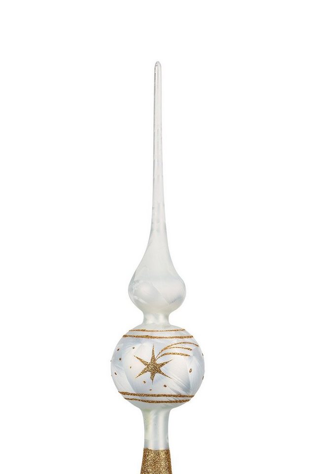 Navidacio Christbaumschmuck Weihnachtsbaumspitze Groß 35cm in Ice Weiss Gold Komet von Navidacio