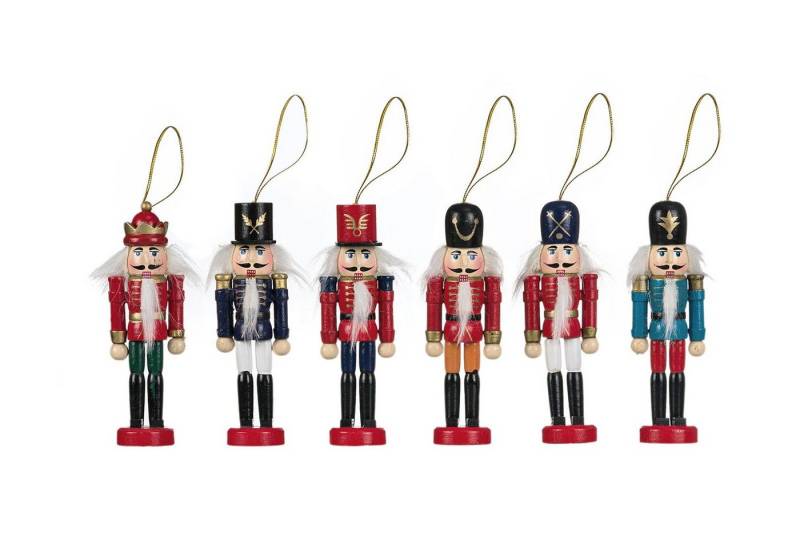 Navidacio Nussknacker 6 Stk Holz Nussknacker Set mit Aufhänger von Navidacio