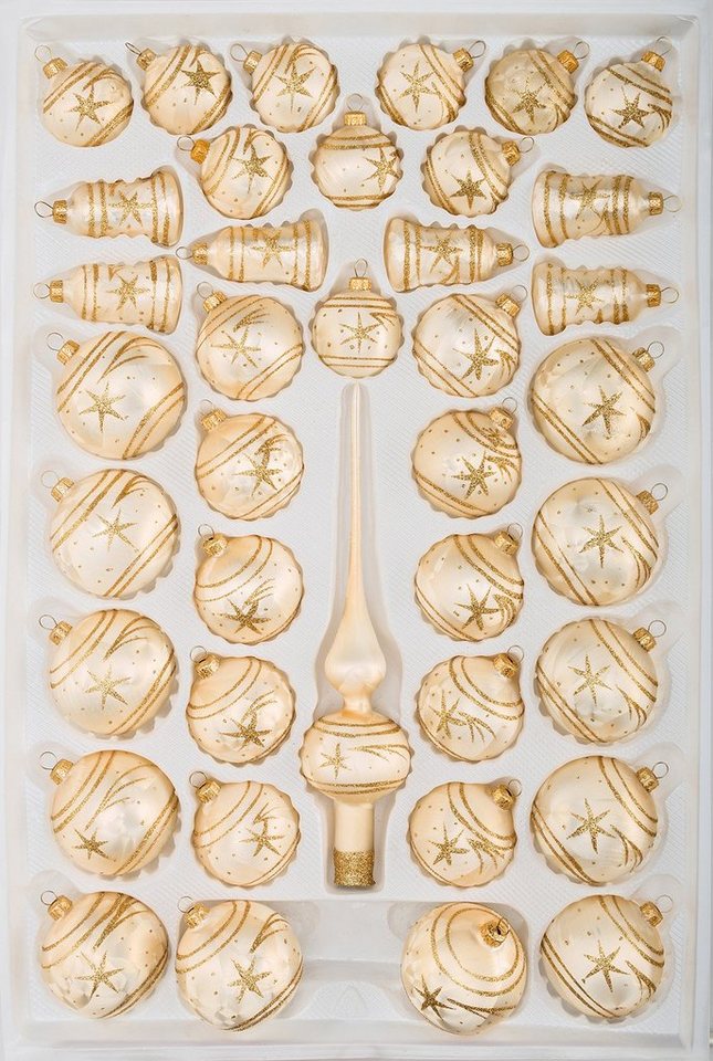 Navidacio Weihnachtsbaumkugel 39 tlg. Glas-Weihnachtskugeln Set in Ice Champagner Gold Komet Navidacio Weihnachtsbaumkugel 39 tlg. Glas-Weihnachtskugeln Set in Ice Champagner Gold Komet von Navidacio