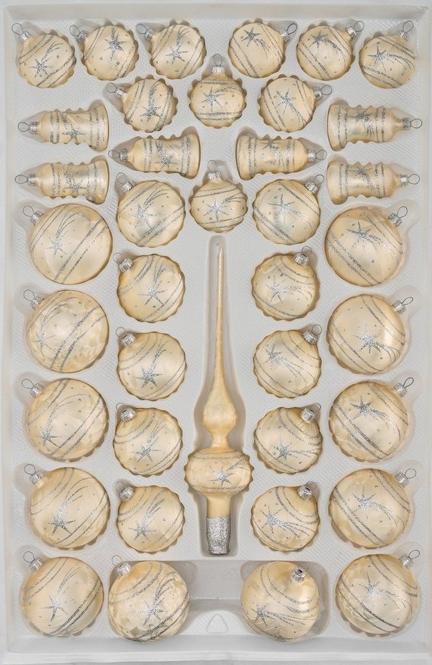 Navidacio Weihnachtsbaumkugel 39 tlg. Glas-Weihnachtskugeln Set in Ice Champagner Silber Komet Navidacio Weihnachtsbaumkugel 39 tlg. Glas-Weihnachtskugeln Set in Ice Champagner Silber Komet von Navidacio