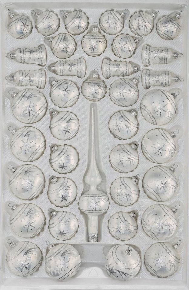 Navidacio Weihnachtsbaumkugel 39 tlg. Glas-Weihnachtskugeln Set in Ice Weiss Silber Komet Navidacio Weihnachtsbaumkugel 39 tlg. Glas-Weihnachtskugeln Set in Ice Weiss Silber Komet von Navidacio