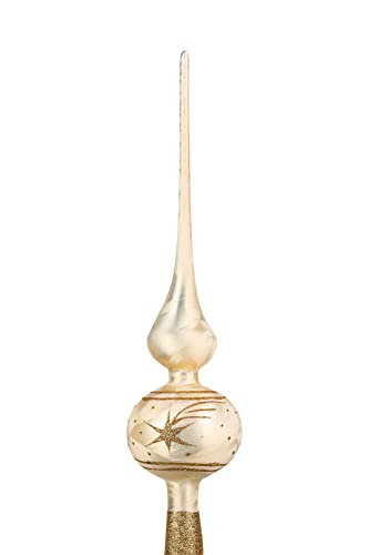 Weihnachtsbaumspitze | Groß 35cm in Ice Champagner Gold Komet Baumspitze Spitze Tannenbaumspitze Christbaumspitze Weihnachtsbaum Christbaum Tannenbaum Christmas Tree Top von Navidacio