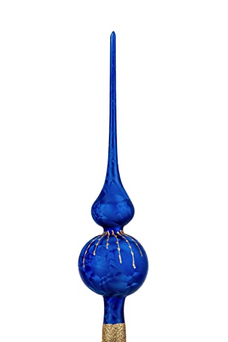 Weihnachtsbaumspitze | Groß 35cm in 'Ice Royal Blau Gold' Regen Baumspitze Spitze Tannenbaumspitze Christbaumspitze Weihnachtsbaum Christbaum Tannenbaum Christmas Tree Top von Navidacio