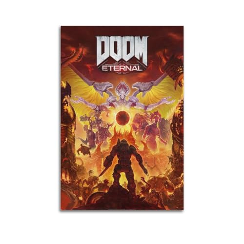 Doom Eternal Game-Poster, dekoratives Gemälde, Leinwand-Wandposter und Kunstdruck, modernes Familienschlafzimmer-Dekor-Poster, 60 x 90 cm von Naviga