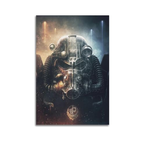 Fallout 4 Power Armor Helm-Poster, dekoratives Gemälde, Leinwand-Wandposter und Kunstdruck, modernes Familienschlafzimmer-Dekor-Poster, 60 x 90 cm von Naviga