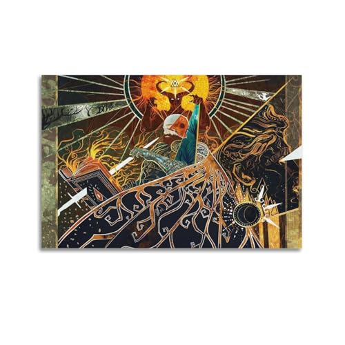 Game Magic The Gathering Dämonischer Mentor-Poster, dekoratives Gemälde, Leinwand-Wandposter und Kunstdruck, modernes Familienschlafzimmer-Dekor-Poster, 50 x 75 cm von Naviga