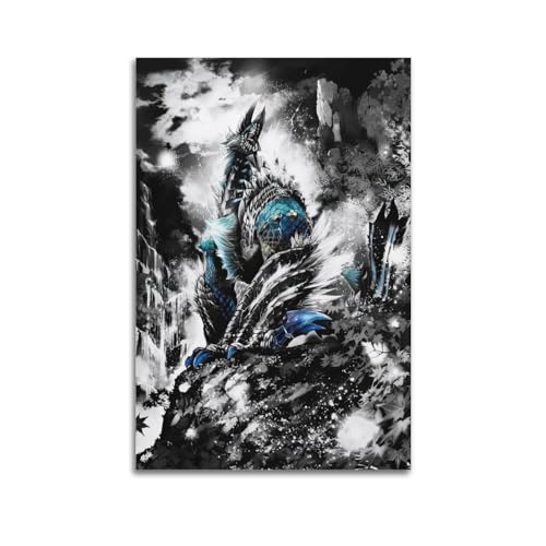 Monster Hunter World Game Poster, dekoratives Gemälde, Leinwand-Wandposter und Kunstdruck, modernes Familienschlafzimmer-Dekor-Poster, 20 x 30 cm Monster Hunter World Game Poster, dekoratives Gemälde, Leinwand-Wandposter und Kunstdruck, modernes Familienschlafzimmer-Dekor-Poster, 20 x 30 cm von Naviga